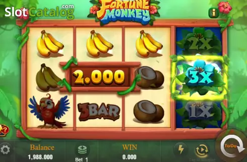 Ekran3. Fortune Monkey (TaDa Gaming) yuvası