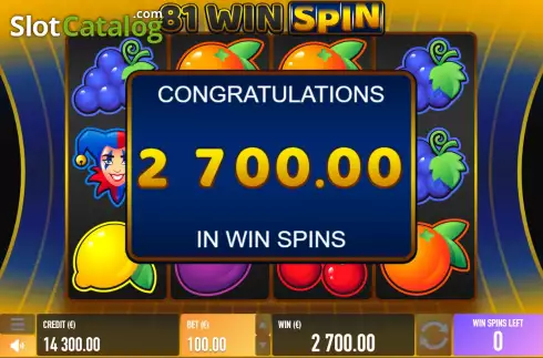 Win Free Spins screen. Win Spin 81 slot