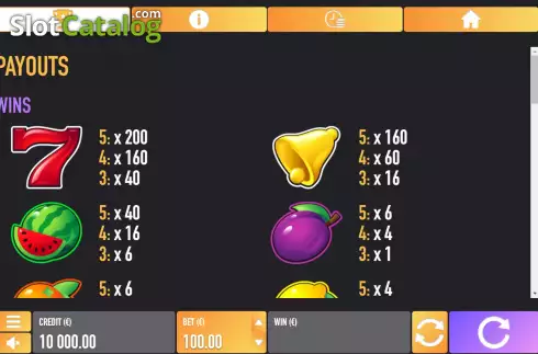 画面4. Bonus Fruit カジノスロット