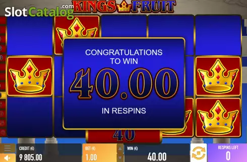 Total Win in Free Spins Screen. Kings Fruit slot
