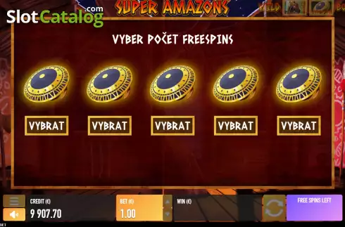 Free Spins screen 2. Super Amazons slot
