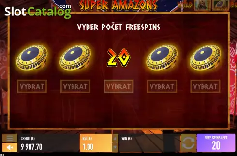 Free Spins screen 3. Super Amazons slot