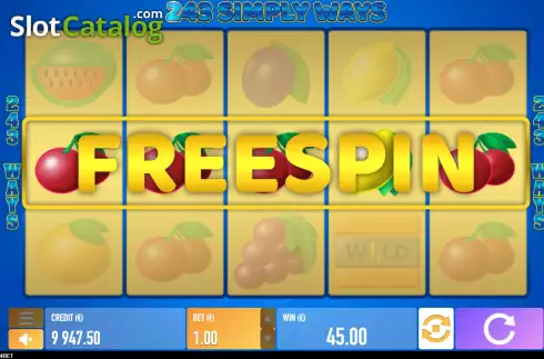 Free Spins screen. 243 Simply Ways slot