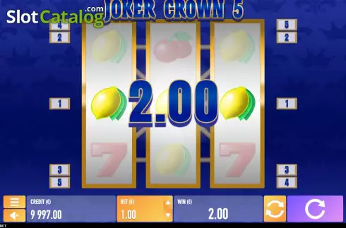 Win screen. Joker Crown 5 slot