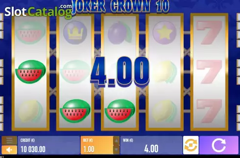 Win screen. Joker Crown 10 slot