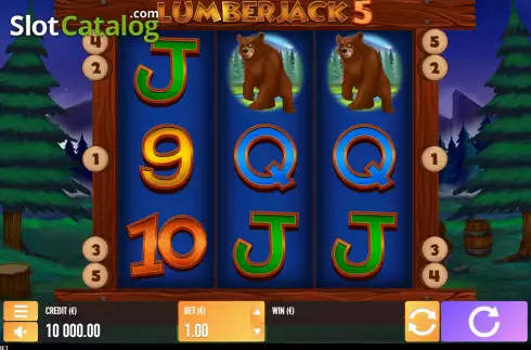 Game screen. Lumberjack 5 slot