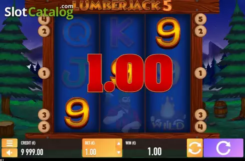 Win screen. Lumberjack 5 slot