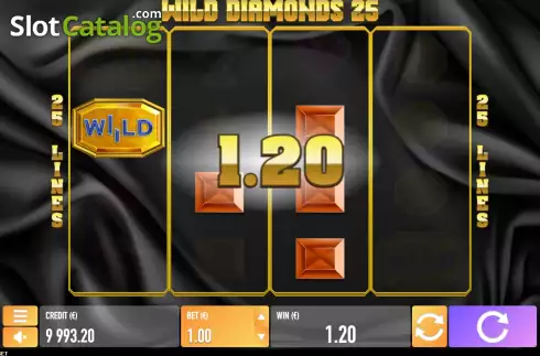 Win screen. Wild Diamonds 25 slot