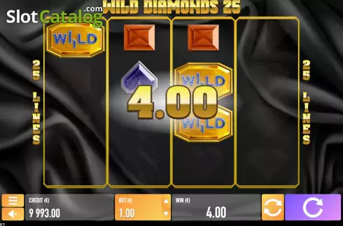 Win screen 2. Wild Diamonds 25 slot