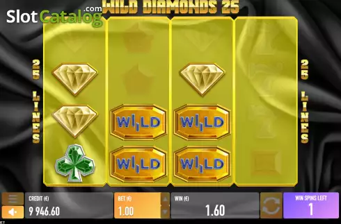 Free Spins screen 2. Wild Diamonds 25 slot
