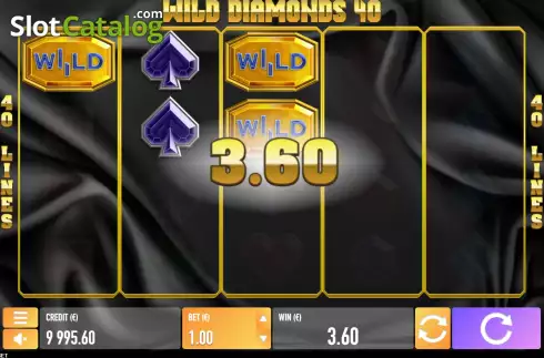 Win screen. Wild Diamonds 40 slot