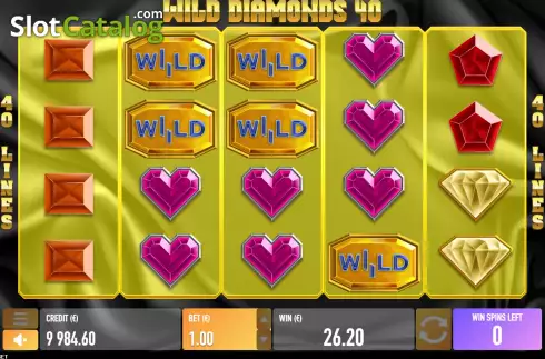 Free Spins screen 3. Wild Diamonds 40 slot