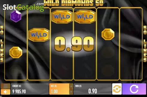 Win screen. Wild Diamonds 50 slot