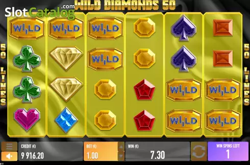 Free Spins screen 3. Wild Diamonds 50 slot