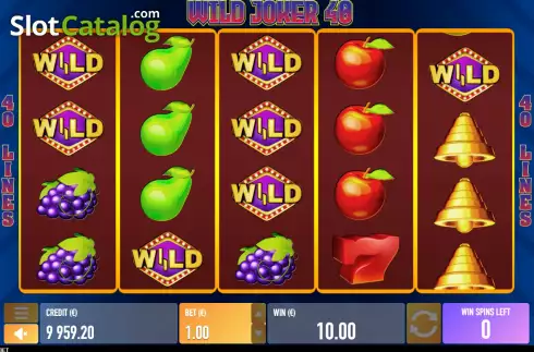 Free Spins Gameplay Screen. Wild Joker 40 slot