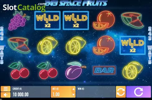 Game screen. 243 Space Fruits slot