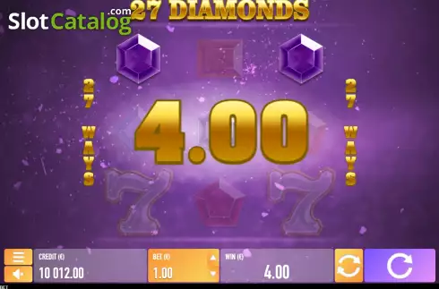 Win screen. 27 Diamonds slot
