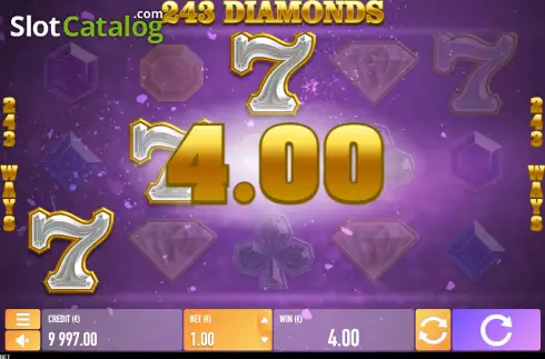 Win screen 2. 243 Diamonds slot