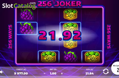Win screen. 256 Joker slot