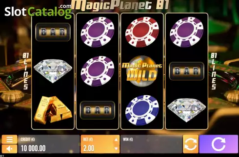 Game screen. 81 Magic Planet slot