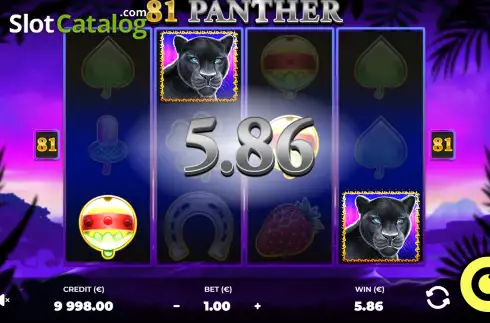 Win screen. 81 Panther slot