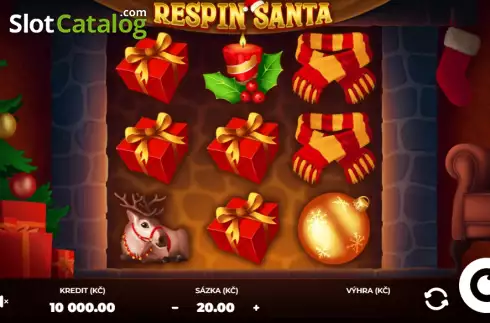 Game screen. Respin Santa slot