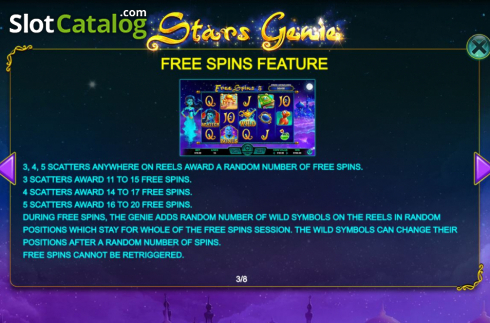 Features 2. Stars Genie slot