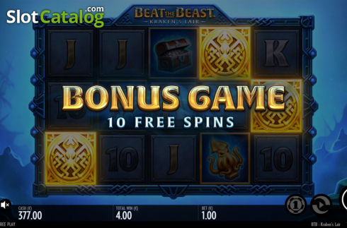 Bonus Game. Beat the Beast Krakens Lair slot