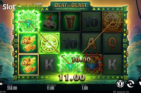 Win Screen. Beat the Beast Quetzalcoatls Trial slot