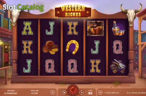 Reel screen. Western Riches slot