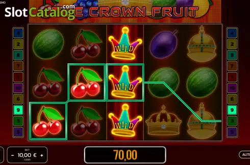 Win screen. The Crown Fruit slot