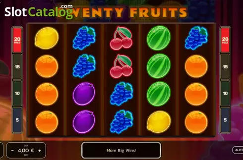 Bildschirm2. Twenty Fruits slot