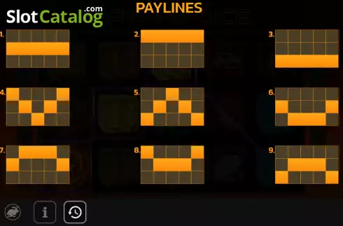Paylines screen. Havana Dice slot