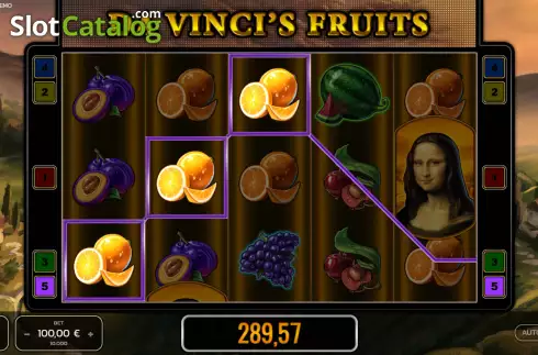 Win screen 2. Da Vinci's Fruits slot