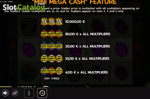 Schermo5. Mini Mega Cash slot