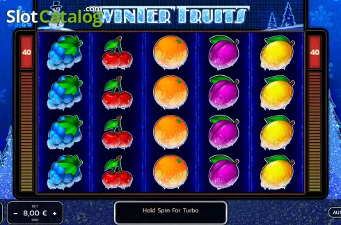 Game screen. Winter Fruits slot