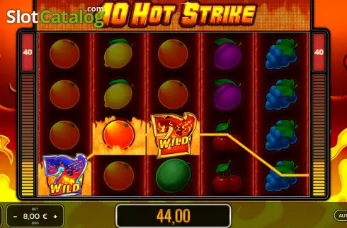 Win screen. 40 Hot Strike slot