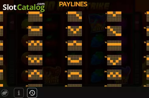 PayLines screen. 40 Hot Strike slot