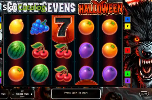 Skärmdump2. Coyote Sevens Halloween slot