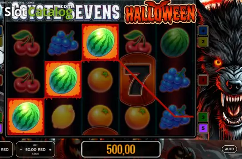 Skärmdump3. Coyote Sevens Halloween slot