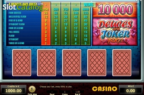 Game Screen 1. Deuces and Joker Poker (Tom Horn Gaming) slot