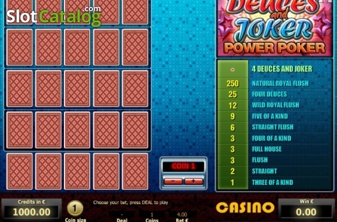 Game Screen 1. Deuces and Joker 4 Hand Poker slot