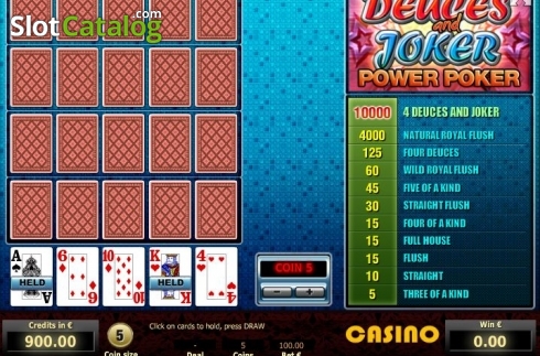 Bildschirm3. Deuces and Joker 4 Hand Poker slot
