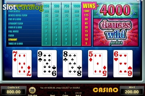 Ekran4. Deuces Wild Poker (Tom Horn Gaming) yuvası
