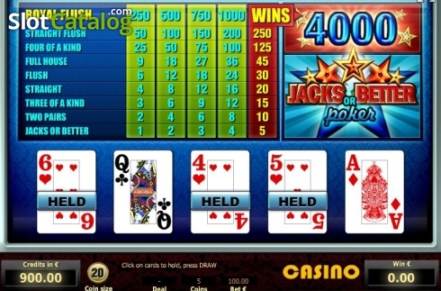 Ekran3. Jacks or Better Poker (Tom Horn Gaming) yuvası