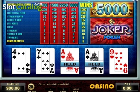 画面3. Joker Poker (Tom Horn Gaming) カジノスロット