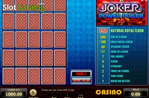 Game Screen 1. Joker 4 Hand Poker slot