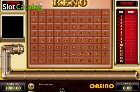 Game Screen 1. Keno (Tom Horn Gaming) slot