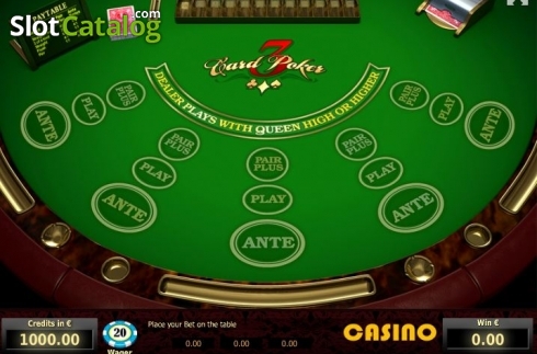 Bildschirm2. Three Card Poker (Tom Horn Gaming) slot