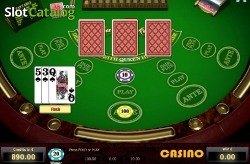 Ekran3. Three Card Poker (Tom Horn Gaming) yuvası